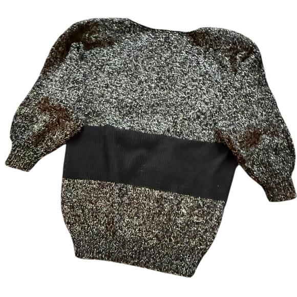 Nannell Vintage Asian-Inspired Metallic Knit Sweater Bold Applique Size S - Picture 3 of 6